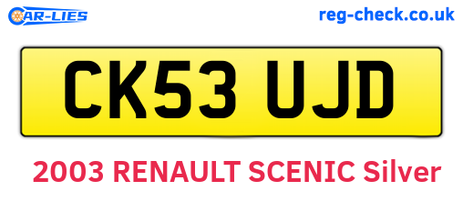 CK53UJD are the vehicle registration plates.