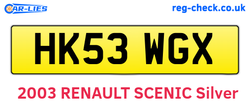 HK53WGX are the vehicle registration plates.