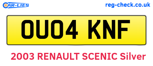 OU04KNF are the vehicle registration plates.
