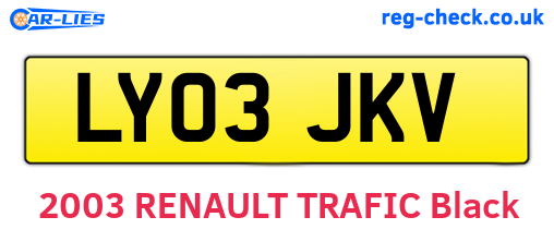 LY03JKV are the vehicle registration plates.
