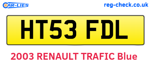 HT53FDL are the vehicle registration plates.
