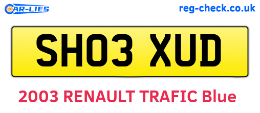 SH03XUD are the vehicle registration plates.