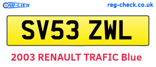 SV53ZWL are the vehicle registration plates.