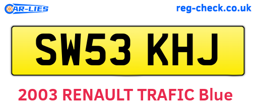 SW53KHJ are the vehicle registration plates.