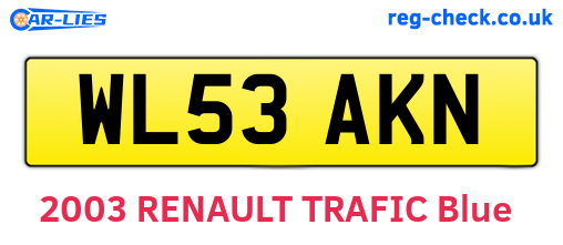WL53AKN are the vehicle registration plates.