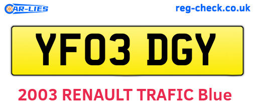 YF03DGY are the vehicle registration plates.