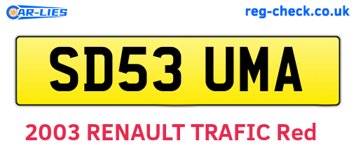 SD53UMA are the vehicle registration plates.