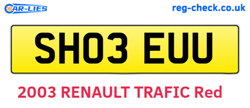 SH03EUU are the vehicle registration plates.