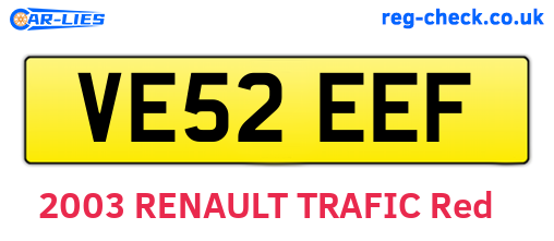 VE52EEF are the vehicle registration plates.