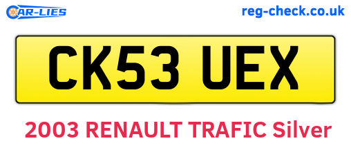 CK53UEX are the vehicle registration plates.