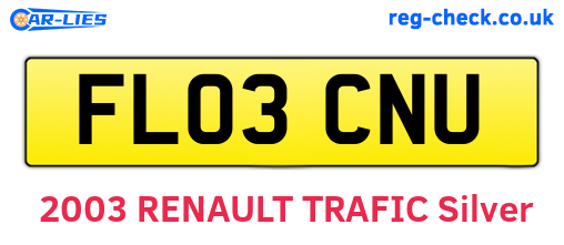 FL03CNU are the vehicle registration plates.
