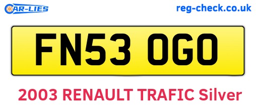 FN53OGO are the vehicle registration plates.