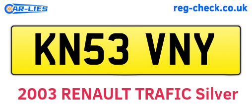 KN53VNY are the vehicle registration plates.
