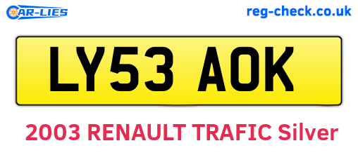 LY53AOK are the vehicle registration plates.