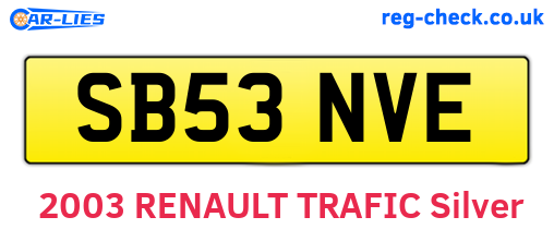 SB53NVE are the vehicle registration plates.