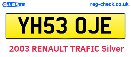 YH53OJE are the vehicle registration plates.