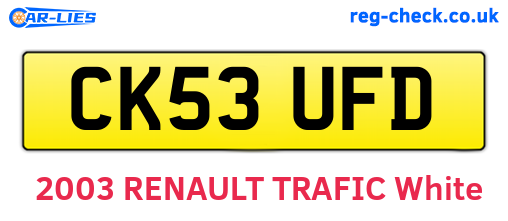 CK53UFD are the vehicle registration plates.