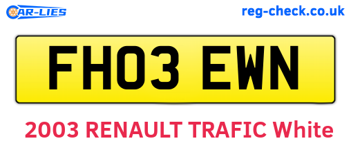 FH03EWN are the vehicle registration plates.