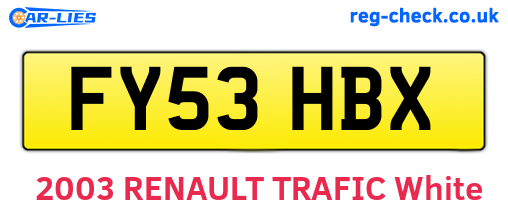 FY53HBX are the vehicle registration plates.