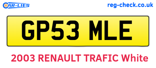 GP53MLE are the vehicle registration plates.
