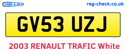 GV53UZJ are the vehicle registration plates.
