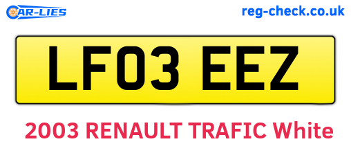 LF03EEZ are the vehicle registration plates.