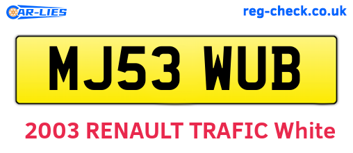 MJ53WUB are the vehicle registration plates.