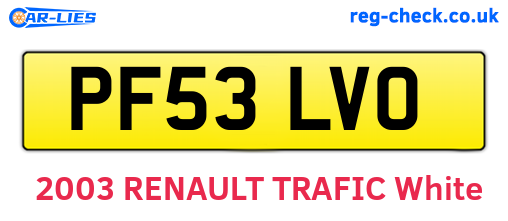 PF53LVO are the vehicle registration plates.