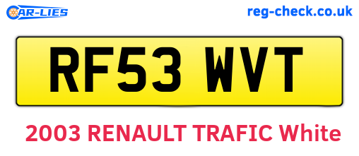 RF53WVT are the vehicle registration plates.