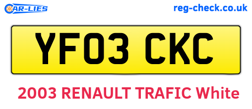 YF03CKC are the vehicle registration plates.
