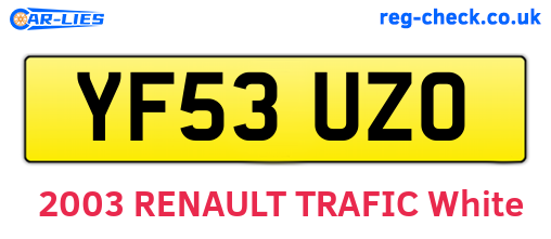 YF53UZO are the vehicle registration plates.