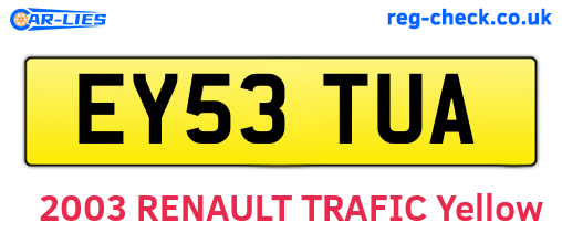 EY53TUA are the vehicle registration plates.
