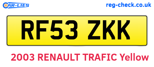 RF53ZKK are the vehicle registration plates.