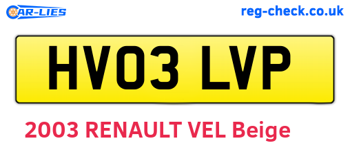 HV03LVP are the vehicle registration plates.