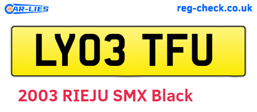 LY03TFU are the vehicle registration plates.