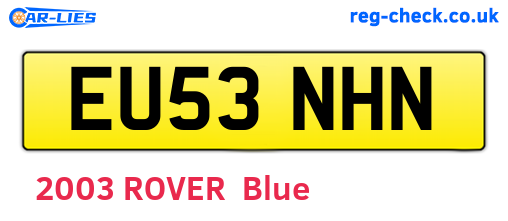 EU53NHN are the vehicle registration plates.