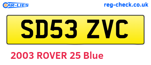 SD53ZVC are the vehicle registration plates.