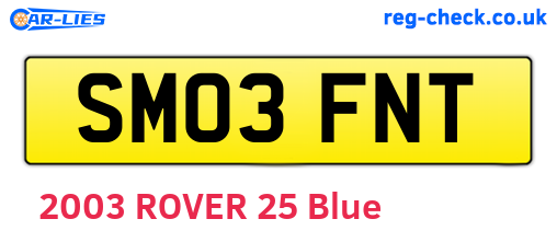 SM03FNT are the vehicle registration plates.
