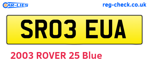SR03EUA are the vehicle registration plates.