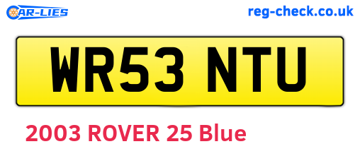 WR53NTU are the vehicle registration plates.