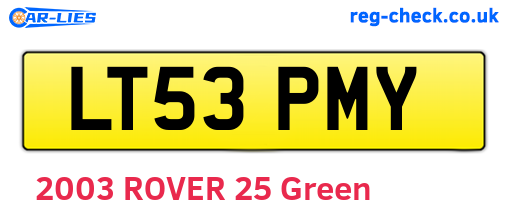 LT53PMY are the vehicle registration plates.