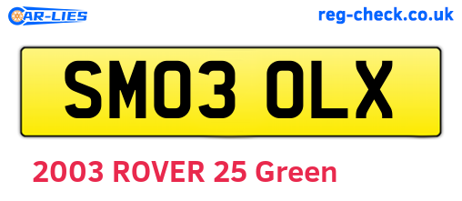 SM03OLX are the vehicle registration plates.