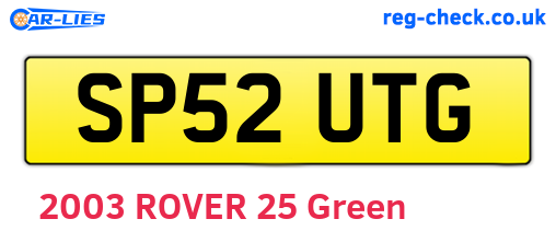 SP52UTG are the vehicle registration plates.