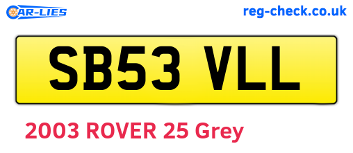 SB53VLL are the vehicle registration plates.