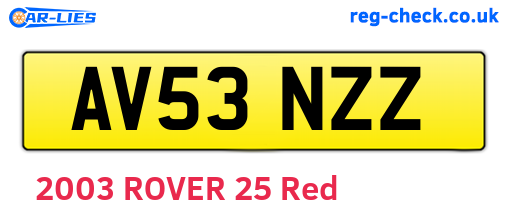 AV53NZZ are the vehicle registration plates.