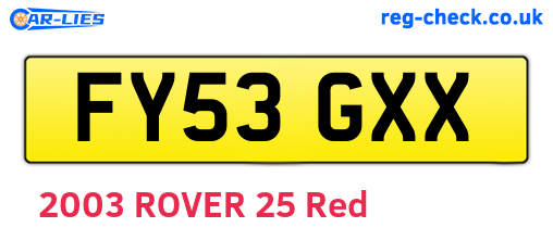 FY53GXX are the vehicle registration plates.