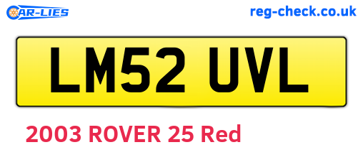 LM52UVL are the vehicle registration plates.