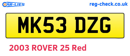 MK53DZG are the vehicle registration plates.