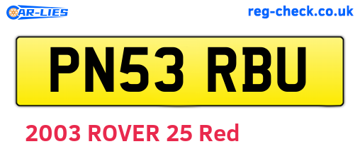 PN53RBU are the vehicle registration plates.
