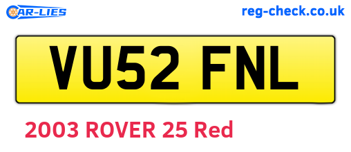 VU52FNL are the vehicle registration plates.